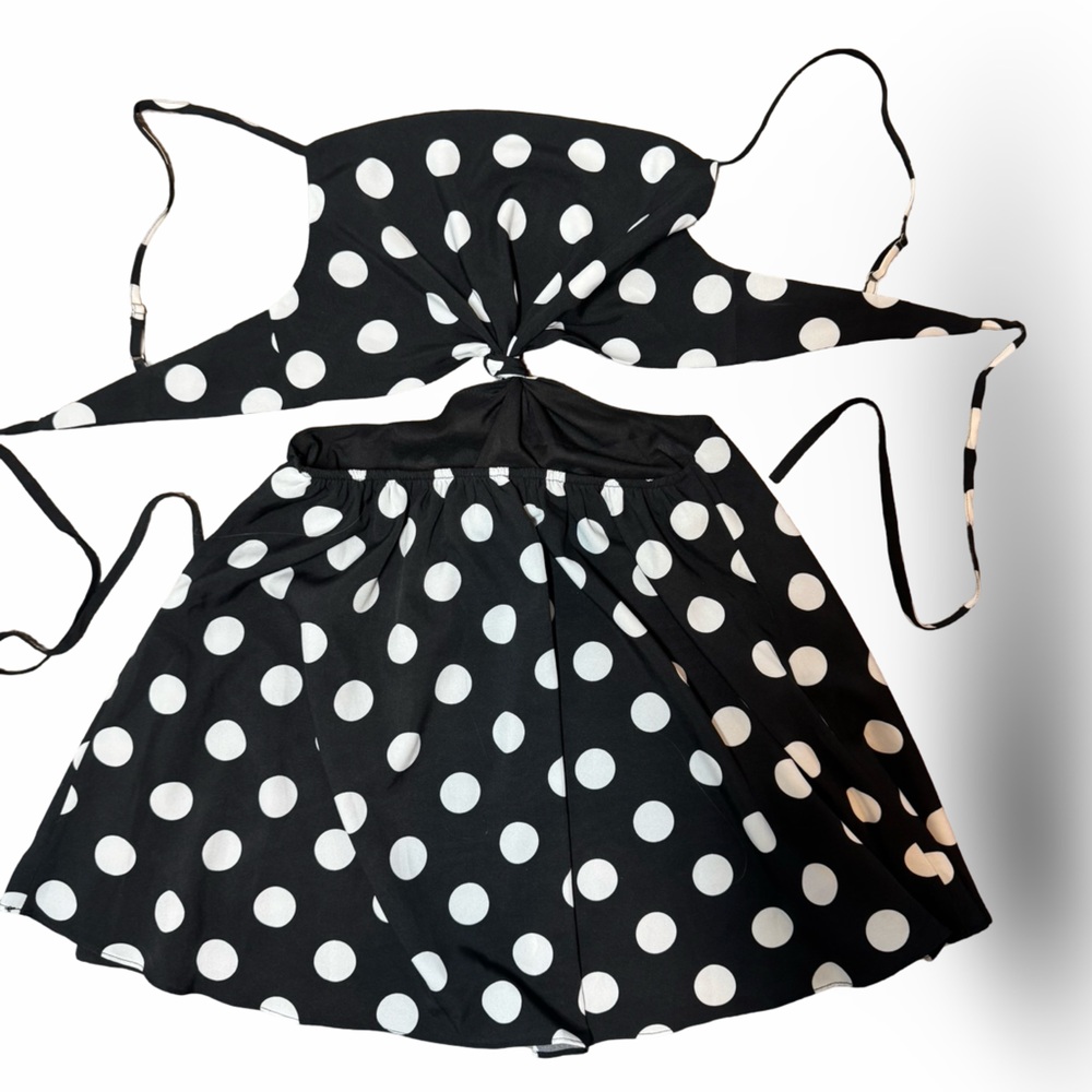 Vici Black & White Polka Dots Flirty Girly  Front Cutout woman’s SZ S - Picture 7 of 15